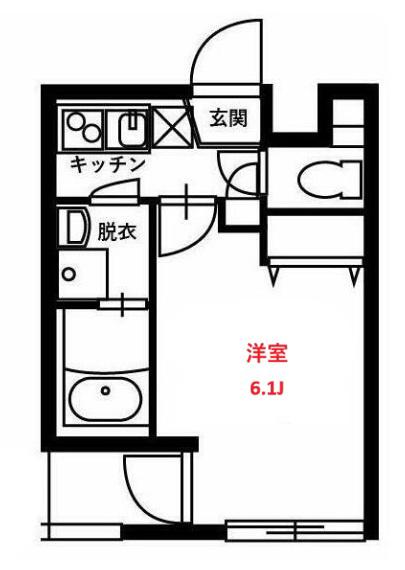 スマートVILLA中延伍番館(1K/2階)の間取り写真
