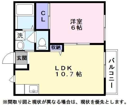 キャロットハウス(1LDK/2階)の間取り写真