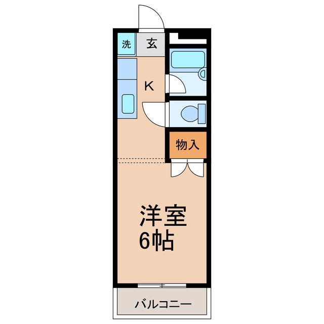 メゾン藤島(1K/2階)の間取り写真