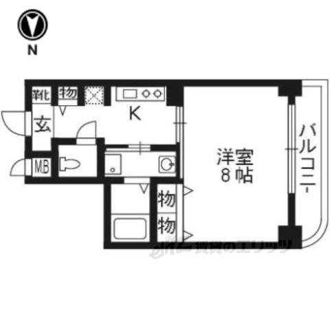 グランドプレア(1K/6階)の間取り写真
