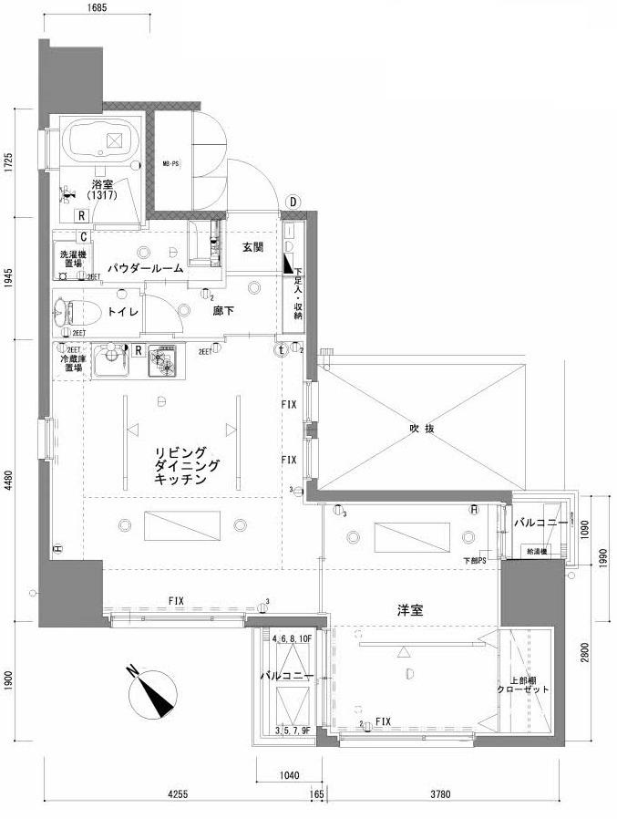 ザタクトヨコハマ(1LDK/10階)の間取り写真