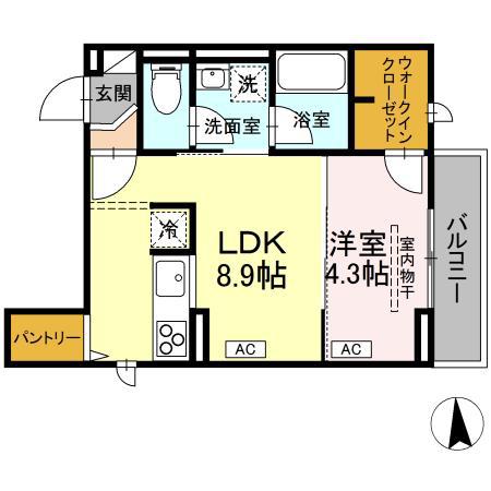 D-ROOM SUN PLATINA(1LDK/3階)の間取り写真