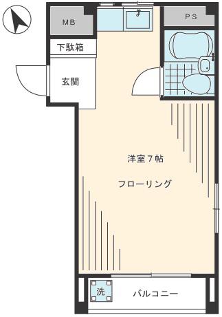 滝浦ビル(ワンルーム/3階)の間取り写真