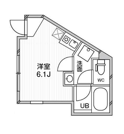 ベルコート赤坂(ワンルーム/3階)の間取り写真
