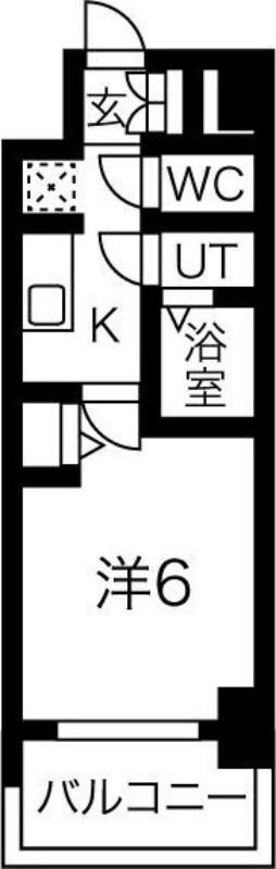 メイクス今池02(1K/13階)の間取り写真