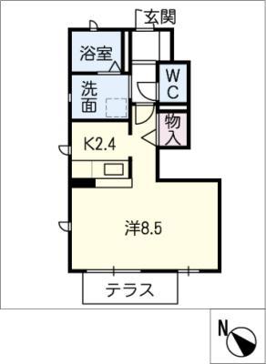 Y・クレール(ワンルーム/1階)の間取り写真