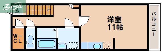 光ヒルズ三野(1K/2階)の間取り写真