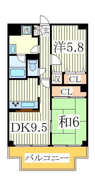 セレブリティーY(2DK/3階)の間取り写真