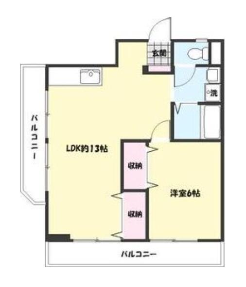 グランドール赤塚(1LDK/4階)の間取り写真