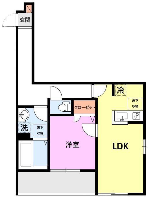 イースト BLUE1(1LDK/1階)の間取り写真