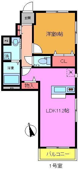 SION(1LDK/3階)の間取り写真