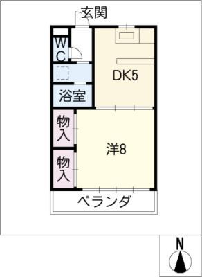 パティオM(1DK/2階)の間取り写真