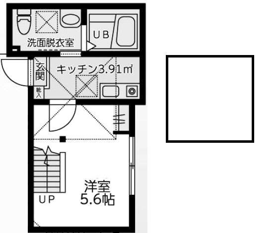 ユニクス二俣川(1K/1階)の間取り写真