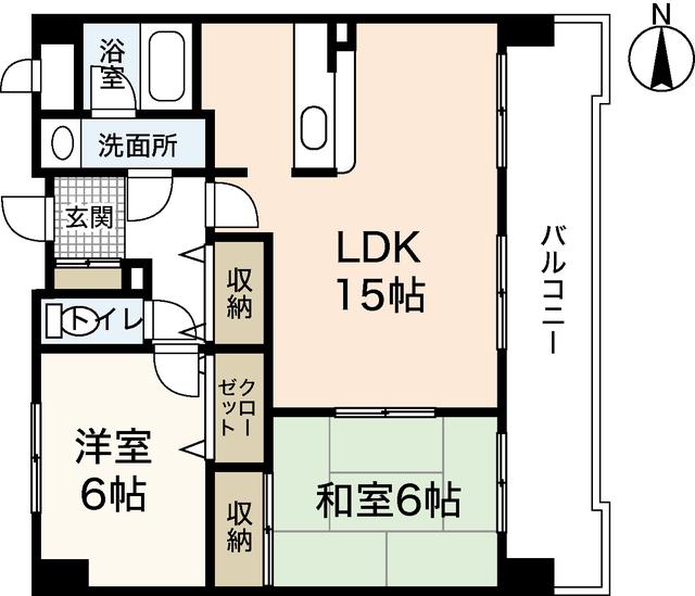 サンコーポ長楽寺マンション(2LDK/2階)の間取り写真
