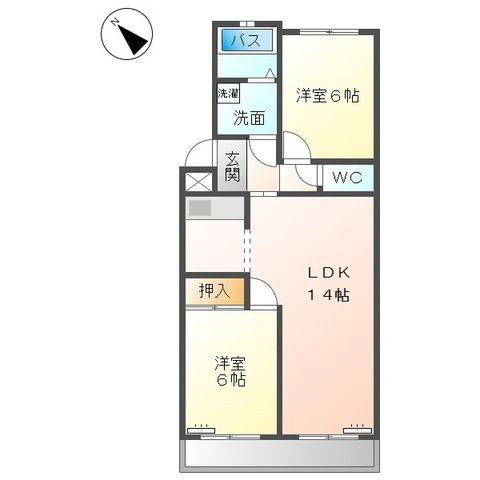小笠原マンション(2LDK/3階)の間取り写真