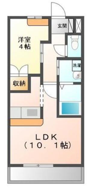 パルファムローズ(1LDK/1階)の間取り写真