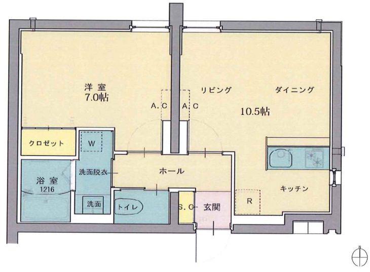 レヴァンテ都立大学(1LDK/1階)の間取り写真