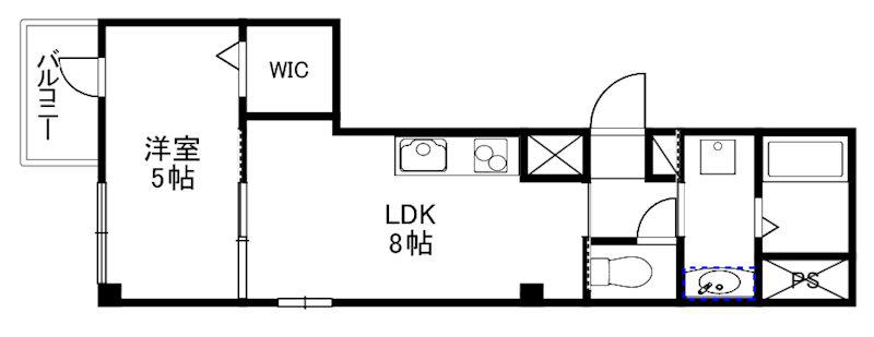 大雅六角ビル(1LDK/3階)の間取り写真