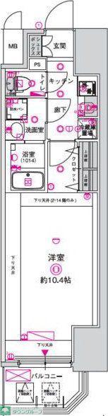 CRESTTAPP金山(1K/13階)の間取り写真