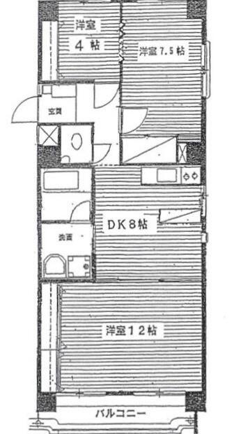 パシフィック目白マンション(3DK/4階)の間取り写真