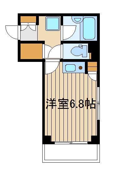 赤塚MⅡマンション(ワンルーム/6階)の間取り写真