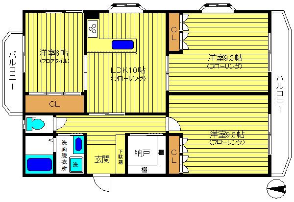 A-3131(3SLDK/1階)の間取り写真