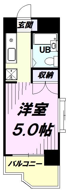 サンヴェール飯能(ワンルーム/5階)の間取り写真