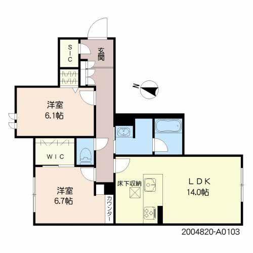 グランメゾン鬼丸町(2LDK/1階)の間取り写真