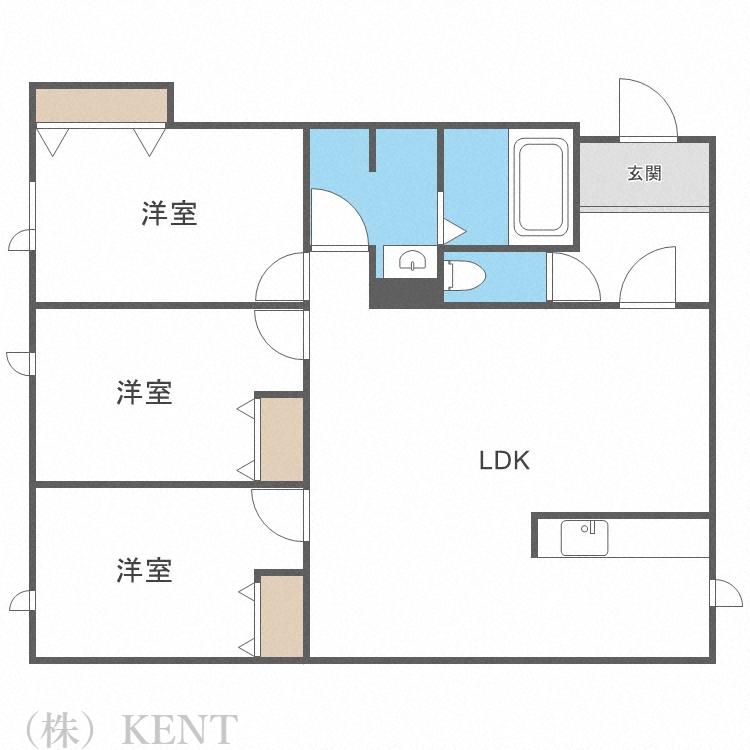 タウンハウス西野参番館(3LDK/3階)の間取り写真