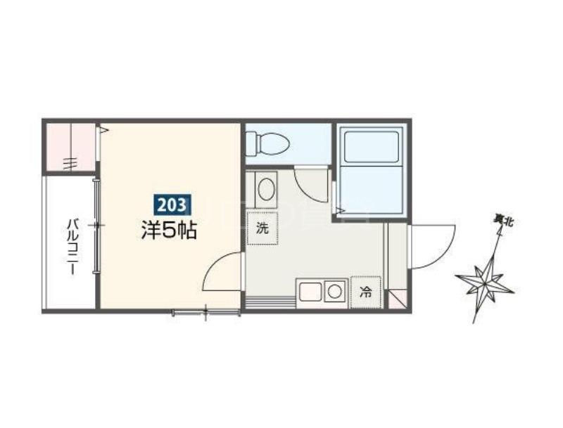 CASA TSUMUGI(1K/2階)の間取り写真