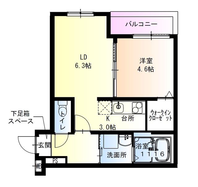 フジパレス岸和田駅前I番館(1LDK/2階)の間取り写真