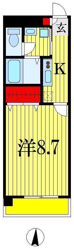 都町小川マンション(1K/5階)の間取り写真