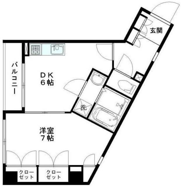 プレサージュ(1DK/5階)の間取り写真