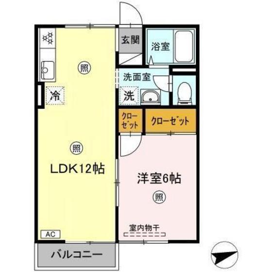 サンライズ千鳥(1LDK/1階)の間取り写真