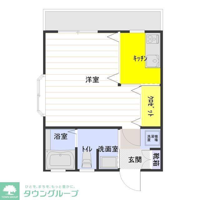 ルミエールNARITA(1K/1階)の間取り写真