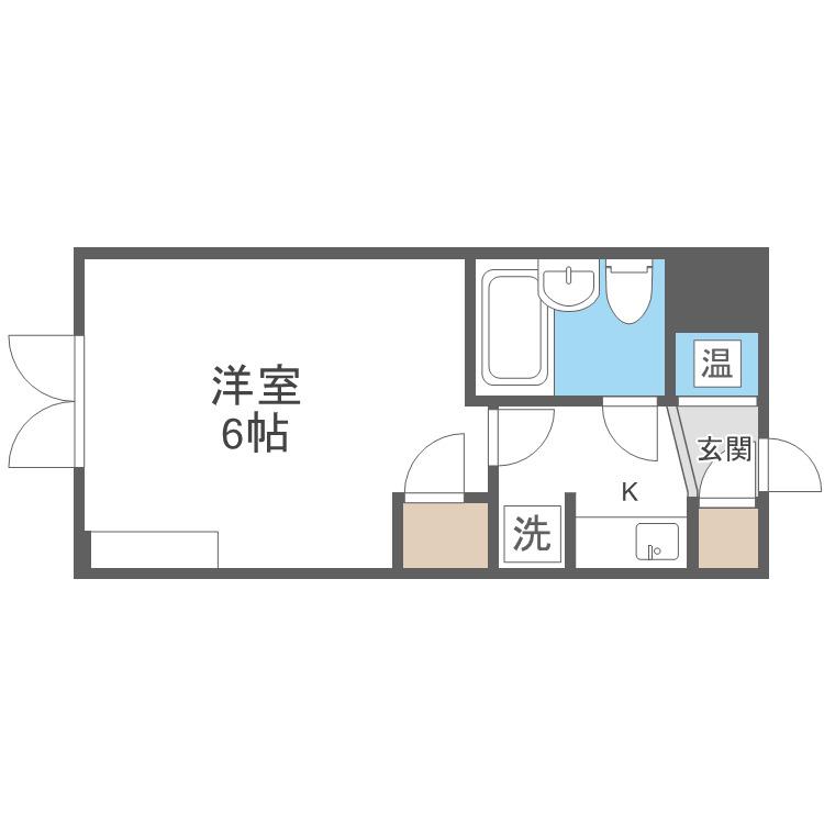 ウイングピア二日市(1K/3階)の間取り写真