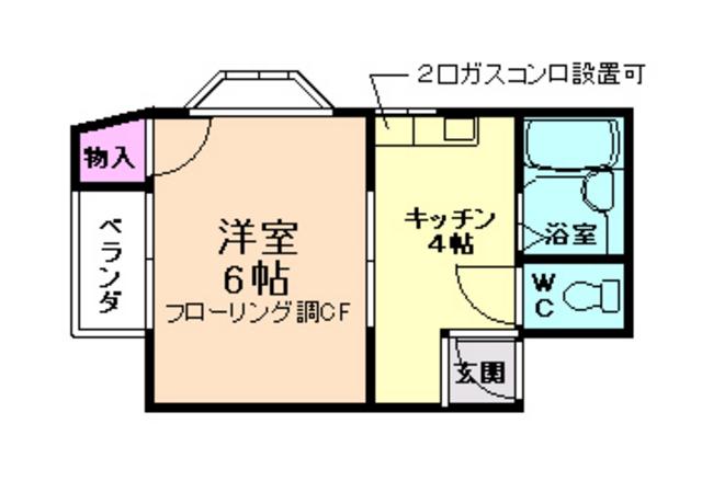 プレザントハウス(1K/3階)の間取り写真