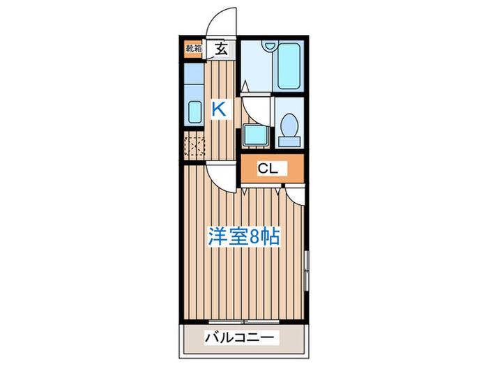 ハイマートK B棟(1K/2階)の間取り写真