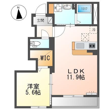 シャンペトル(1LDK/1階)の間取り写真