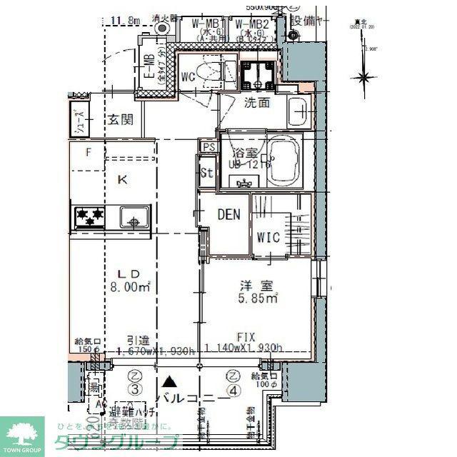 グランカーサ川口並木(1SLDK/4階)の間取り写真