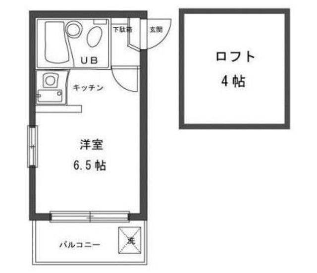 カオパレス2(ワンルーム/2階)の間取り写真