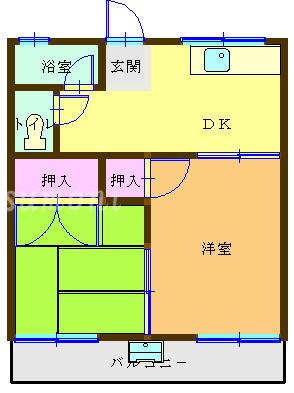 広凉荘(2DK/2階)の間取り写真