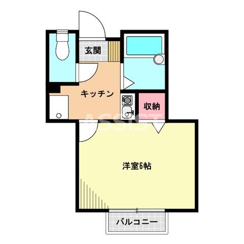 DAITACONFIDENCE(1K/2階)の間取り写真