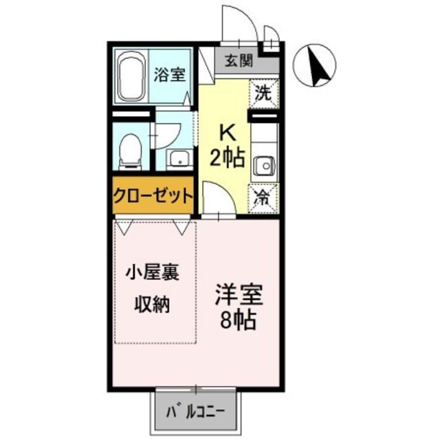 メルベーユ(1K/2階)の間取り写真