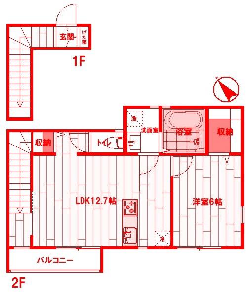 SUN PARK 悠 -サンパークユウ-(2LDK/2階)の間取り写真