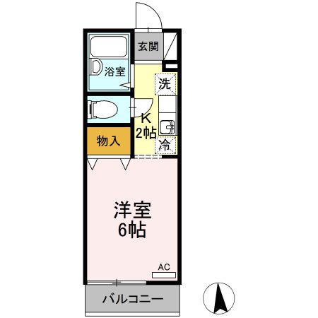TMセントラル(1K/2階)の間取り写真