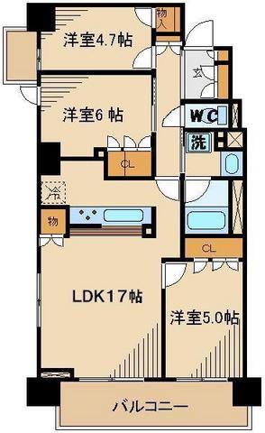 イプセ府中(3LDK/4階)の間取り写真