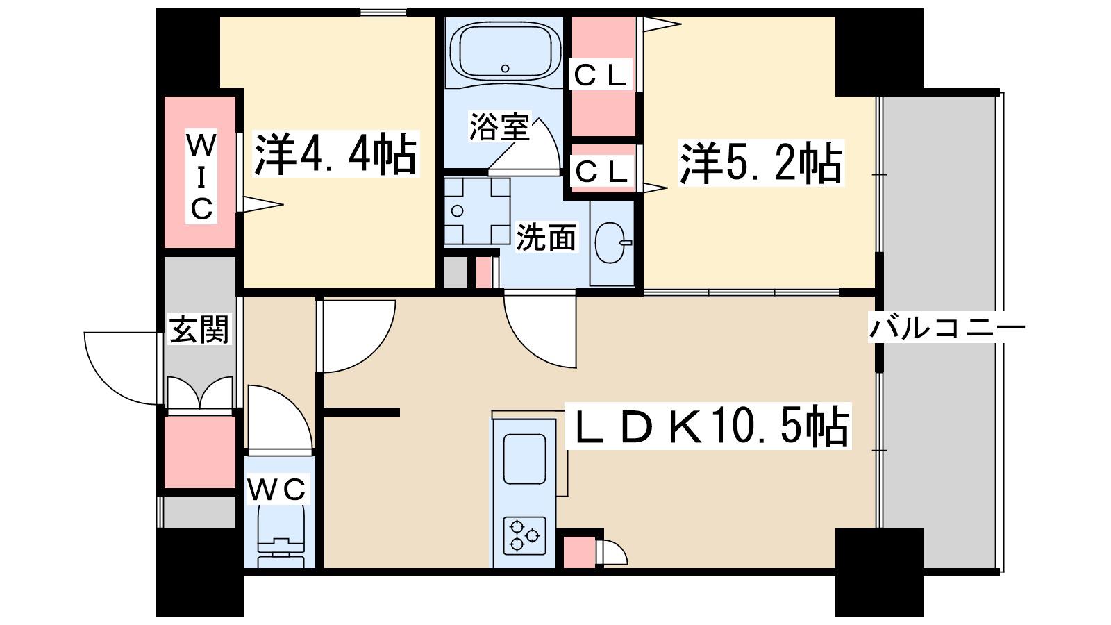 アーバネックス梅田中崎町Ⅱ(2LDK/11階)の間取り写真