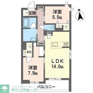 プルミエ グロリエ(2LDK/3階)の間取り写真