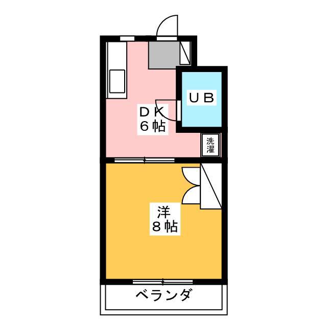 アルバトロス高丘(1DK/2階)の間取り写真